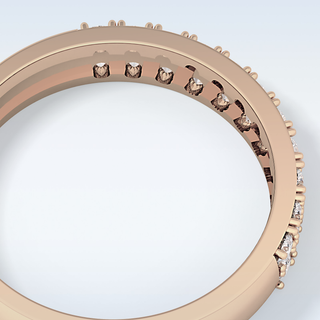 Beautiful Half Eternity Wedding Band with 0.77 CT Round Cut Moissanite