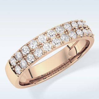 Beautiful Half Eternity Wedding Band with 0.77 CT Round Cut Moissanite