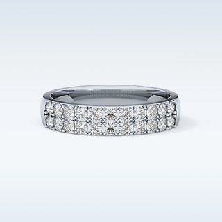 Beautiful Half Eternity Wedding Band with 0.77 CT Round Cut Moissanite