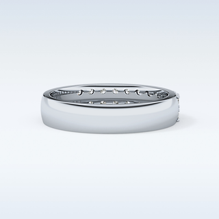 Beautiful Half Eternity Wedding Band with 0.77 CT Round Cut Moissanite