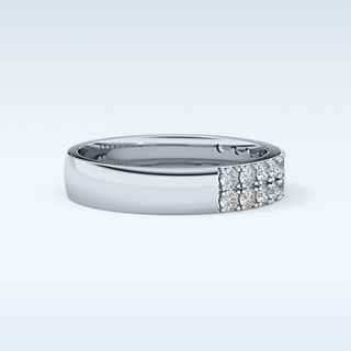 Beautiful Half Eternity Wedding Band with 0.77 CT Round Cut Moissanite
