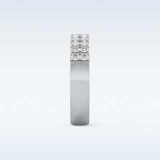 Beautiful Half Eternity Wedding Band with 0.77 CT Round Cut Moissanite