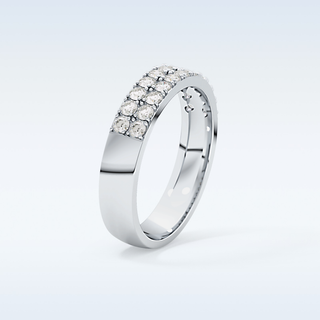 Beautiful Half Eternity Wedding Band with 0.77 CT Round Cut Moissanite