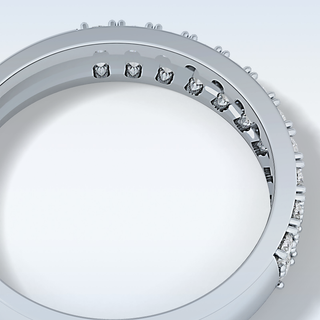Beautiful Half Eternity Wedding Band with 0.77 CT Round Cut Moissanite