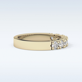 Beautiful Half Eternity Wedding Band with 1.03 CT Round Cut Moissanite