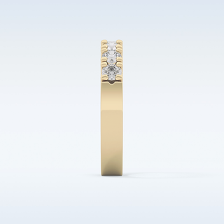 Beautiful Half Eternity Wedding Band with 1.03 CT Round Cut Moissanite