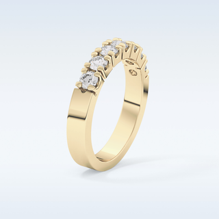 Beautiful Half Eternity Wedding Band with 1.03 CT Round Cut Moissanite