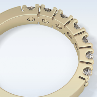 Beautiful Half Eternity Wedding Band with 1.03 CT Round Cut Moissanite