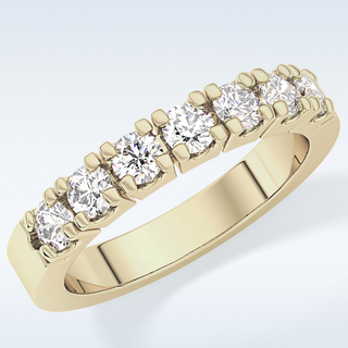 Beautiful Half Eternity Wedding Band with 1.03 CT Round Cut Moissanite