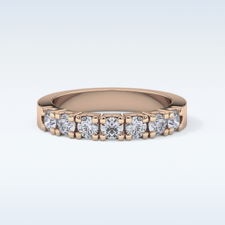 Beautiful Half Eternity Wedding Band with 1.03 CT Round Cut Moissanite