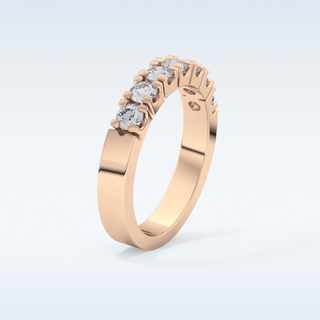 Beautiful Half Eternity Wedding Band with 1.03 CT Round Cut Moissanite