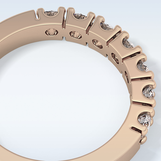 Beautiful Half Eternity Wedding Band with 1.03 CT Round Cut Moissanite