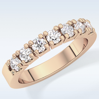 Beautiful Half Eternity Wedding Band with 1.03 CT Round Cut Moissanite
