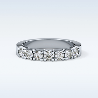 Beautiful Half Eternity Wedding Band with 1.03 CT Round Cut Moissanite