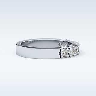 Beautiful Half Eternity Wedding Band with 1.03 CT Round Cut Moissanite