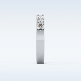 Beautiful Half Eternity Wedding Band with 1.03 CT Round Cut Moissanite