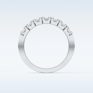 Beautiful Half Eternity Wedding Band with 1.03 CT Round Cut Moissanite