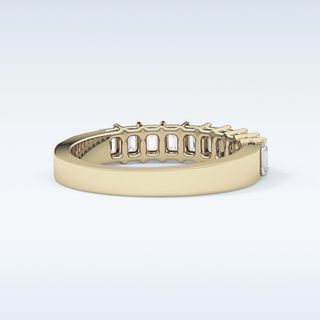 Beautiful Half Eternity Wedding Band with 1.42 CT Emerald Cut Moissanite