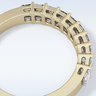 Beautiful Half Eternity Wedding Band with 1.42 CT Emerald Cut Moissanite
