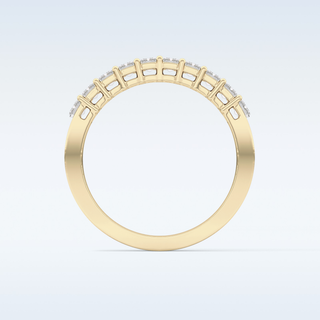 Beautiful Half Eternity Wedding Band with 1.42 CT Emerald Cut Moissanite