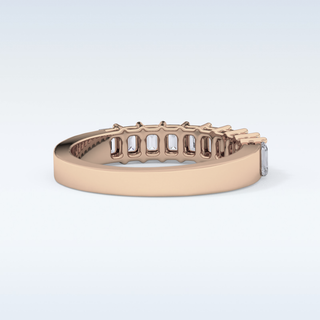 Beautiful Half Eternity Wedding Band with 1.42 CT Emerald Cut Moissanite