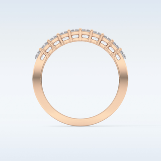 Beautiful Half Eternity Wedding Band with 1.42 CT Emerald Cut Moissanite