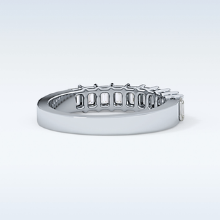 Beautiful Half Eternity Wedding Band with 1.42 CT Emerald Cut Moissanite