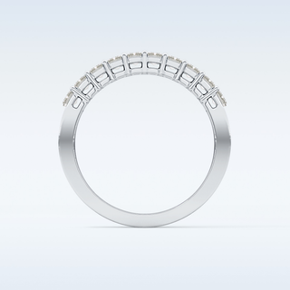 Beautiful Half Eternity Wedding Band with 1.42 CT Emerald Cut Moissanite