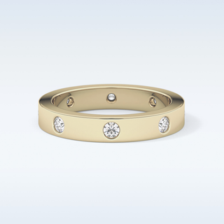 Beautiful Dainty Wedding Band with 0.59 CT Round Cut Moissanite