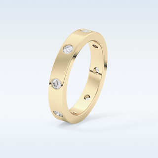 Beautiful Dainty Wedding Band with 0.59 CT Round Cut Moissanite
