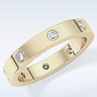Beautiful Dainty Wedding Band with 0.59 CT Round Cut Moissanite
