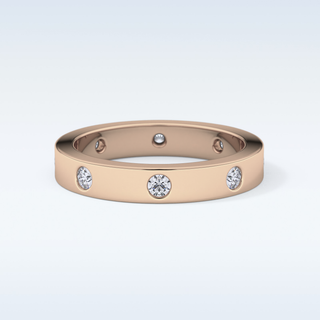 Beautiful Dainty Wedding Band with 0.59 CT Round Cut Moissanite