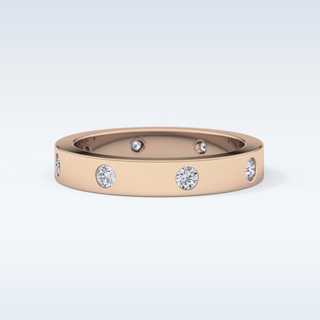 Beautiful Dainty Wedding Band with 0.59 CT Round Cut Moissanite