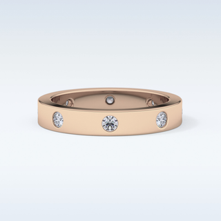 Beautiful Dainty Wedding Band with 0.59 CT Round Cut Moissanite