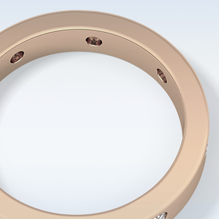Beautiful Dainty Wedding Band with 0.59 CT Round Cut Moissanite
