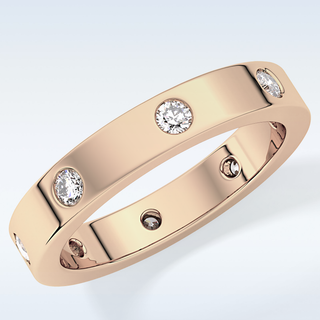 Beautiful Dainty Wedding Band with 0.59 CT Round Cut Moissanite