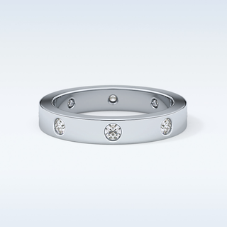 Beautiful Dainty Wedding Band with 0.59 CT Round Cut Moissanite