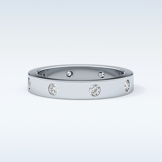 Beautiful Dainty Wedding Band with 0.59 CT Round Cut Moissanite