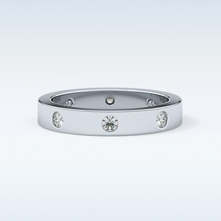 Beautiful Dainty Wedding Band with 0.59 CT Round Cut Moissanite