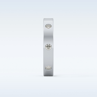 Beautiful Dainty Wedding Band with 0.59 CT Round Cut Moissanite