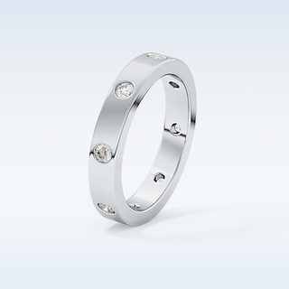 Beautiful Dainty Wedding Band with 0.59 CT Round Cut Moissanite