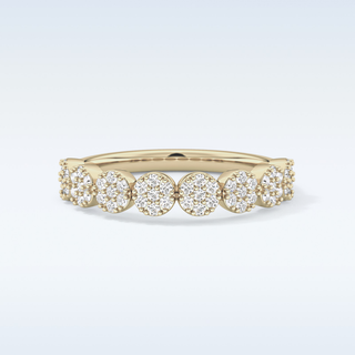 Beautiful Half Eternity Wedding Band with 0.46 CT Round Cut Moissanite