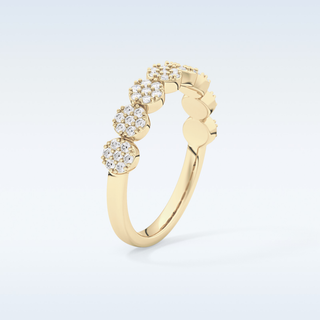 Beautiful Half Eternity Wedding Band with 0.46 CT Round Cut Moissanite