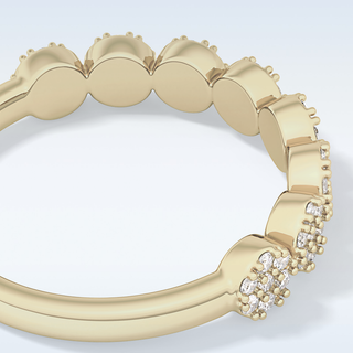 Beautiful Half Eternity Wedding Band with 0.46 CT Round Cut Moissanite