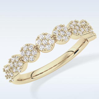 Beautiful Half Eternity Wedding Band with 0.46 CT Round Cut Moissanite