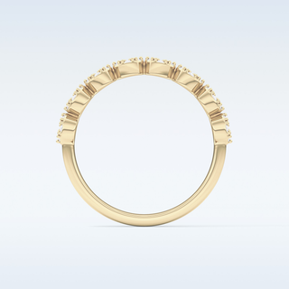 Beautiful Half Eternity Wedding Band with 0.46 CT Round Cut Moissanite