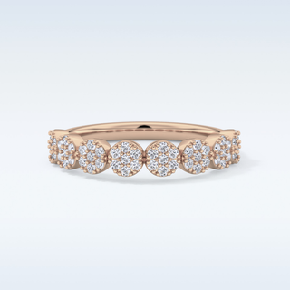 Beautiful Half Eternity Wedding Band with 0.46 CT Round Cut Moissanite