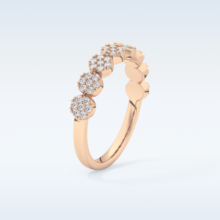 Beautiful Half Eternity Wedding Band with 0.46 CT Round Cut Moissanite