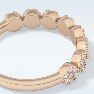 Beautiful Half Eternity Wedding Band with 0.46 CT Round Cut Moissanite