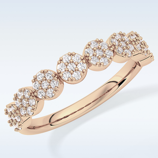 Beautiful Half Eternity Wedding Band with 0.46 CT Round Cut Moissanite